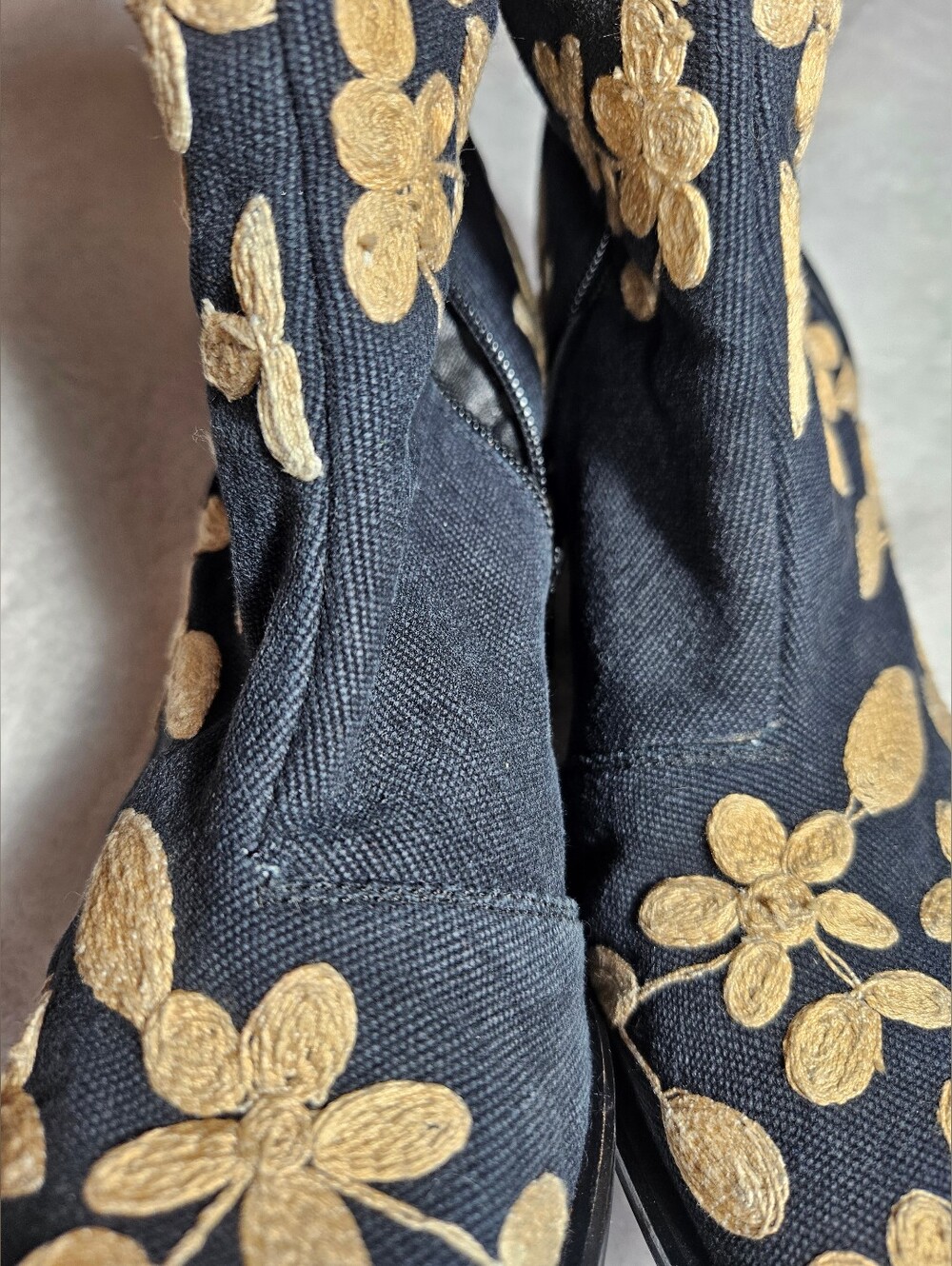 Free People Embroidered Barclay Black Ankle Boots with  Floral Embroidery - Picture 15 of 15
